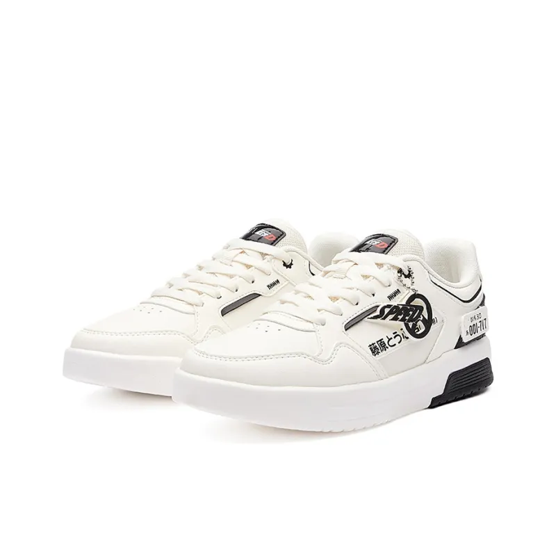 TOUWENZI D x 361° Headword D Co Branded Slip Resistant And Breathable Low Top Skateboard Shoes Women's Feather White-3