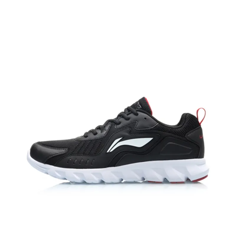 LiNing Abrasion Resistant Lightweight Breathable Cushioning Low Top Running Shoes Men's Black-0