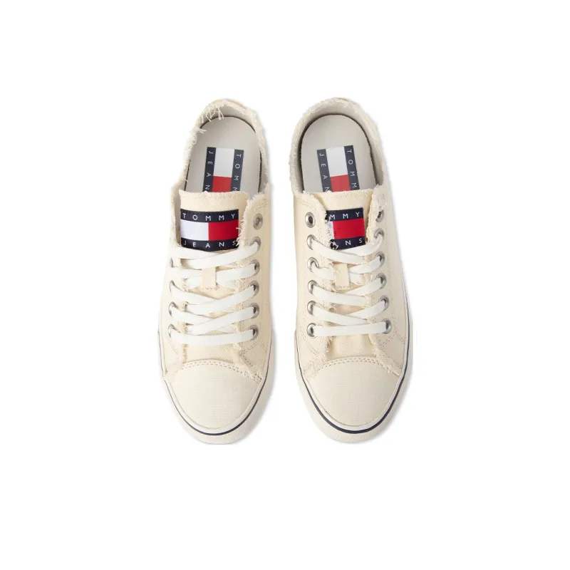 Tommy Hilfiger Stylish Skateboarding Shoes Women's Beige Yellow-1