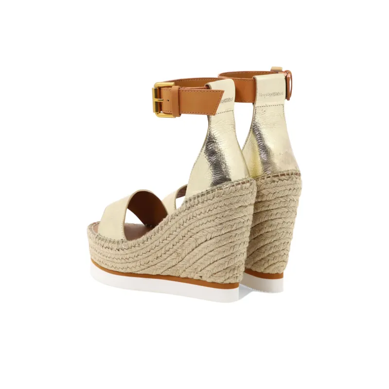 See By Chloe One Strap Sandals Women's Gold-3