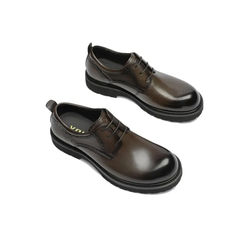VOLO Big Head Leather Shoes Casual Shoes Men's Brown-2