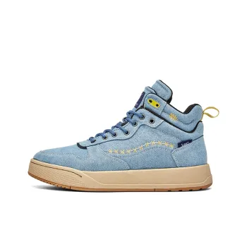 Lee Anti Slip And Wear Resistant Breathable Mid Top Skateboard Shoes Men's Gray Blue