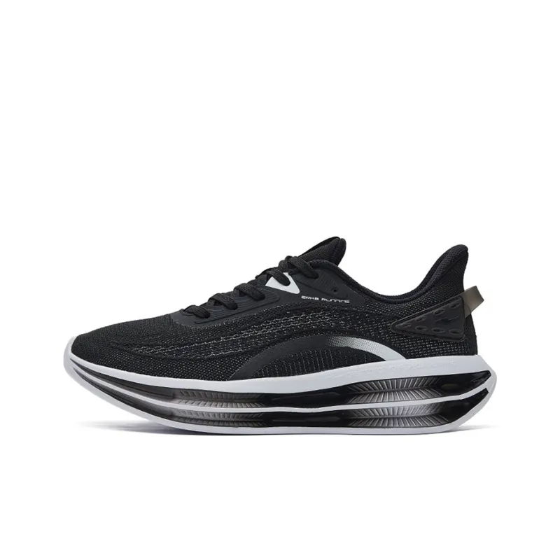 Erke Cushioning, Wear Resistant Low Top Running Shoes Men's Black White-0