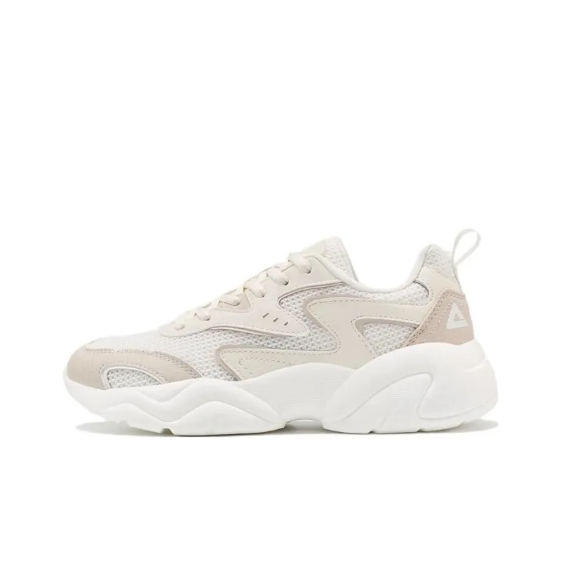PEAK Anti Slip Wear Resistant Low Top Sports Casual Shoes Women's White Brown-0