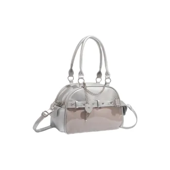 HACIN PU Handbag Regular Women's Silver