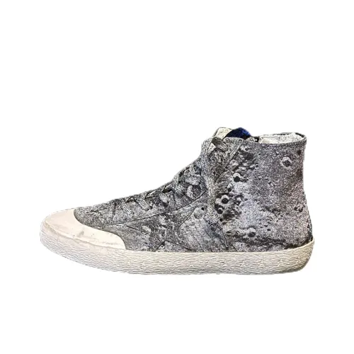 Golden Goose Skateboard Shoes Men High-Top Silver