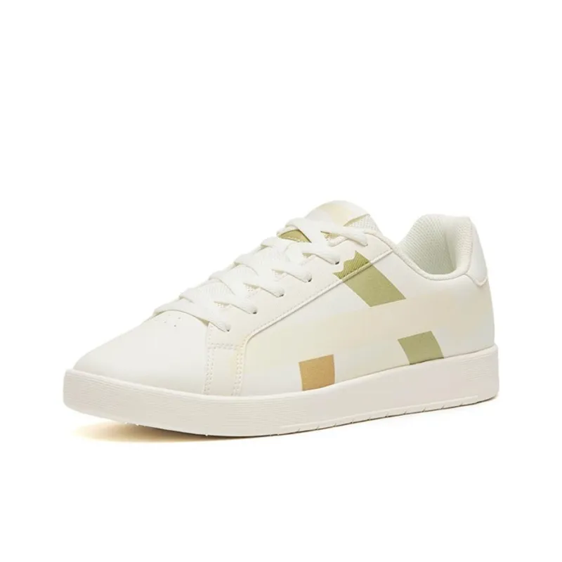 Anta BASIC Anti Slip Wear Resistant Low Top Skateboard Shoes Men's White Yellow-1