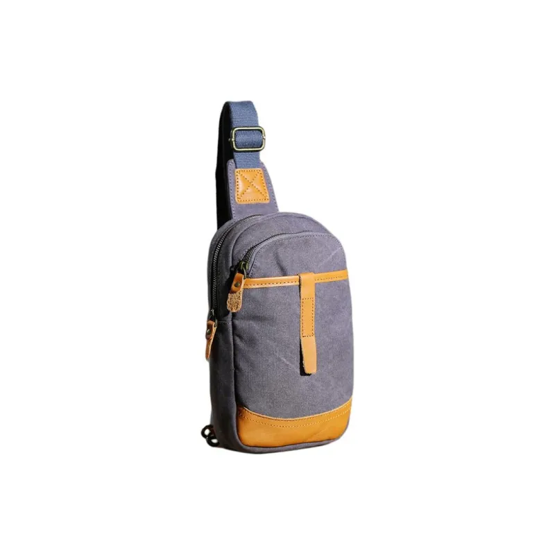 DOSRFINI Canvas Canvas Bag Casual Sling Bag Regular Men's Khaki/Army Green/Dark Gray-10