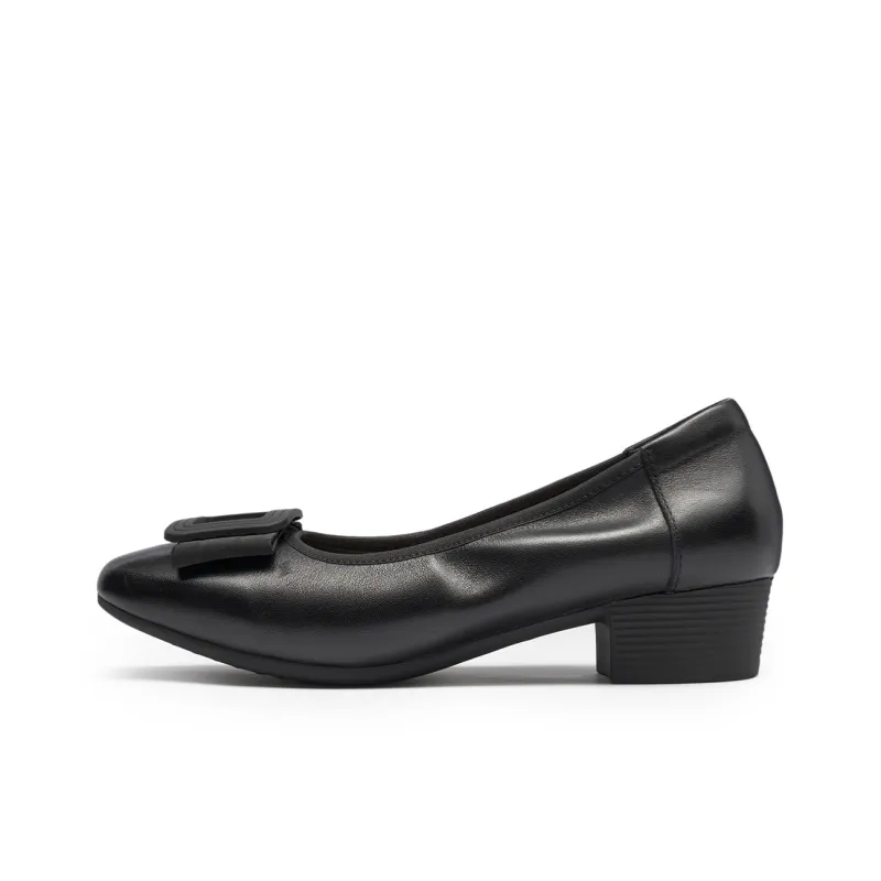 RED DRAGONFLY Slip on Unlined Shoes 3.4cm Heel Women's Black/Ecru-1