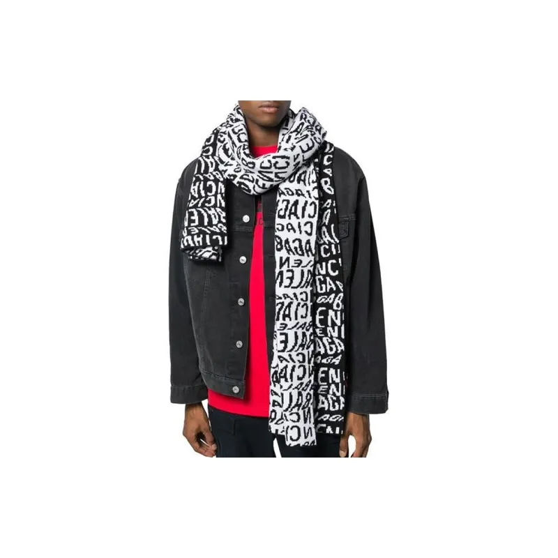 Balenciaga Knit Scarves Men Black/White-1