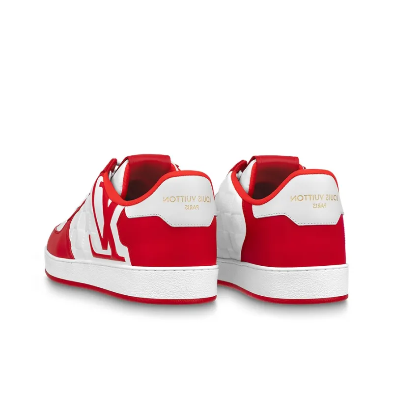 LOUIS VUITTON Rivoli Low Top Skateboard Shoes Men's Red-3