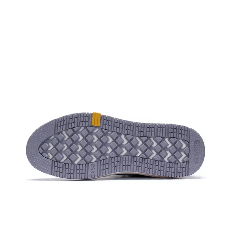LiNing Floating Slip Resistant Shock Absorbers Low Top Skateboard Shoes Men's Microcrystalline Gray-4