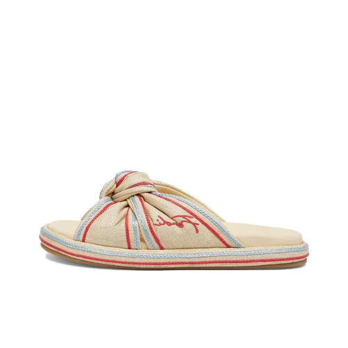 FENDI Abrasion Resistant Slide Slippers Women's Beige