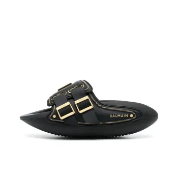 BALMAIN Rubber Sole Quick Dry Slide Slippers Men's Black