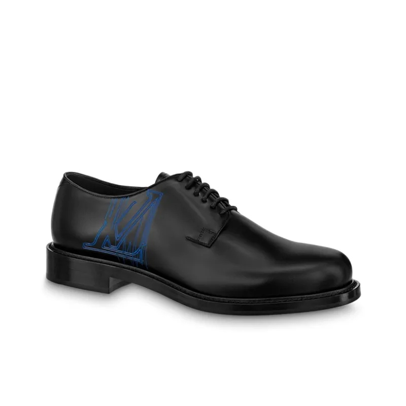 LOUIS VUITTON Voltaire Derby Shoes Casual Shoes Men's Black Blue-1
