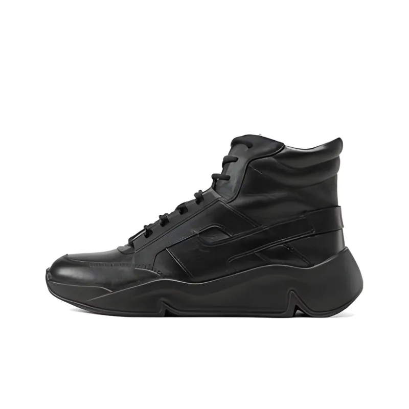 Ecco Anti-Slip Wear-Resistant High-Top Chunky Sneakers Black-0