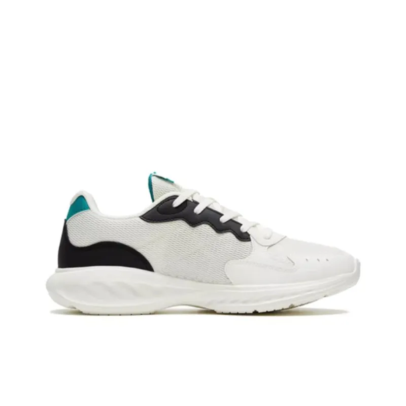 Anta Cushioned Slip Resistant Abrasion Resistant Low Top Running Shoes Men's White Green Black-1