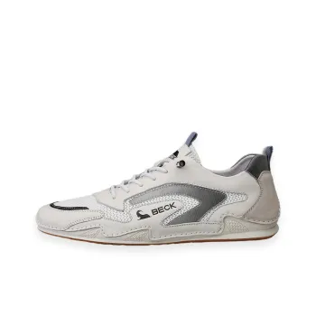 BECK Small White Shoes Abrasion-Resistant Low-Top Casual Shoes Men's White Blue 2023