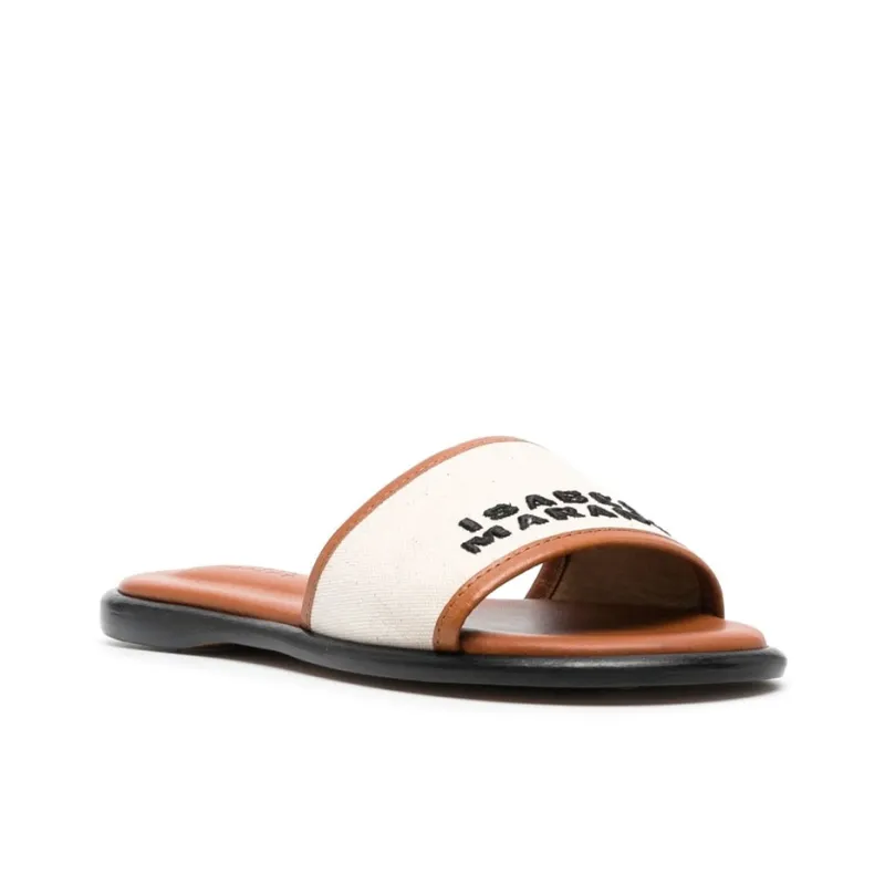 ISABEL MARANT Logo Print Strap Slides-2