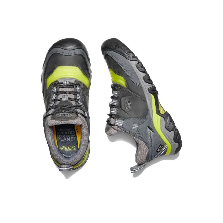 KEEN Keen Ridge Flex WP Cushioned Slip-Resistant Low-Top Outdoor Shoes Men's Gray Green-3