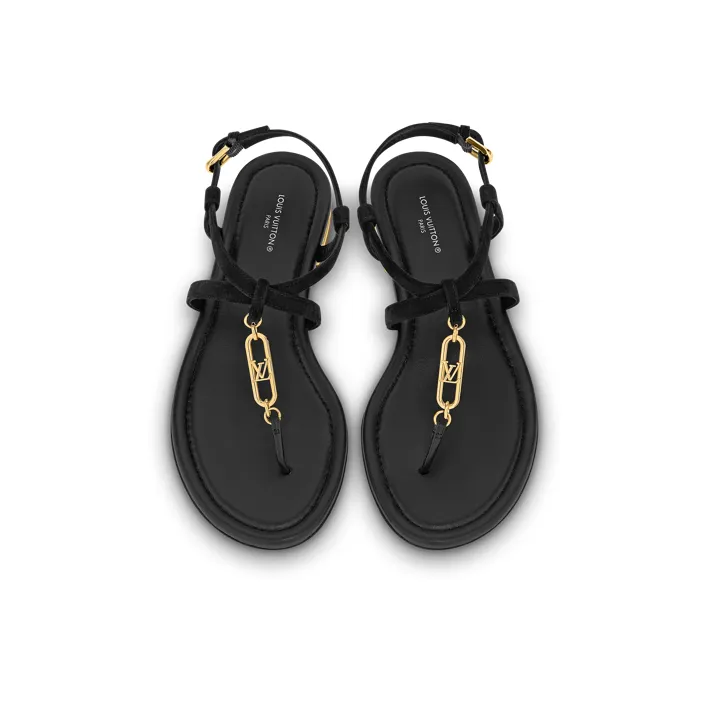LOUIS VUITTON Dita One Strap Sandals Women's Black-3