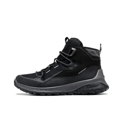 Ecco Otto Series Cushioning Breathable High Top Casual Shoes Men's Black
