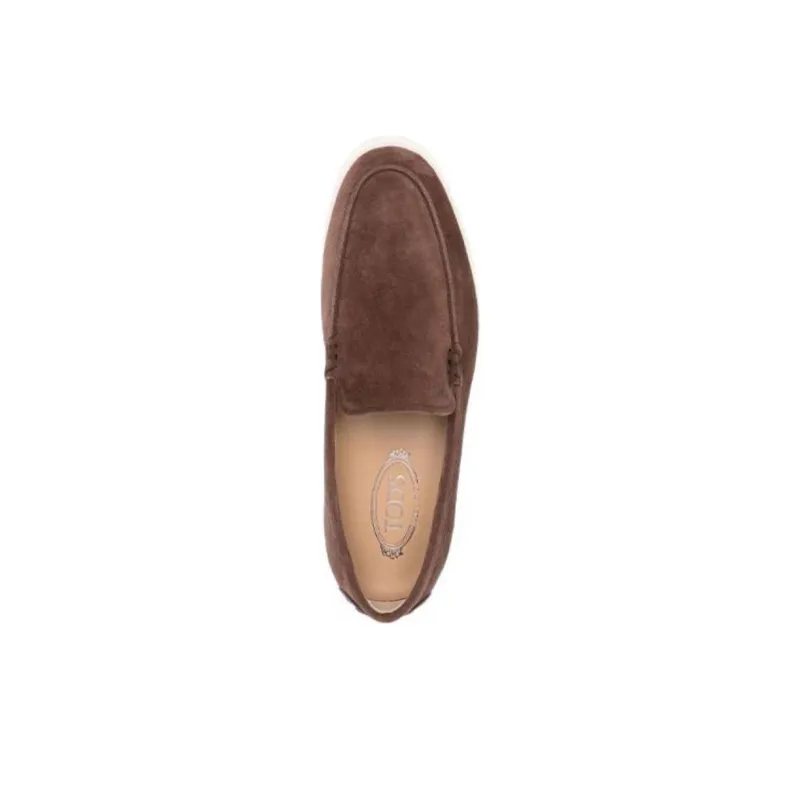 TOD'S Suede Almond-toe Loafers-4