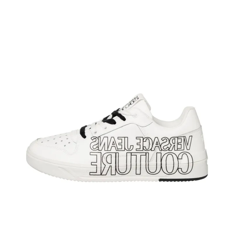 VERSACE JEANS Couture Low Top Skateboard Shoes Men's White-0
