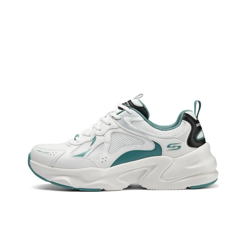 Skechers Wear resistant And Lightweight Low Top Casual Shoes Men's White Green-0