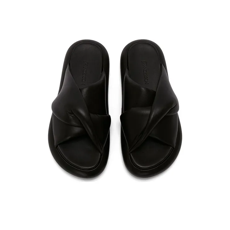 JW Anderson Rubber Sole Slip Resistant Slide Slippers Women's Black-3