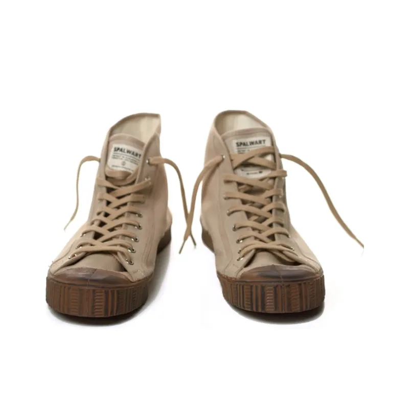 SPALWART Canvas Shoes Unisex High-Top Khaki-1