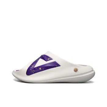 PEAK Very Small Fat Drag Quiet Slip Resistant Odor Resistant Abrasion Resistant Slide Slippers Men's Ivory Purple
