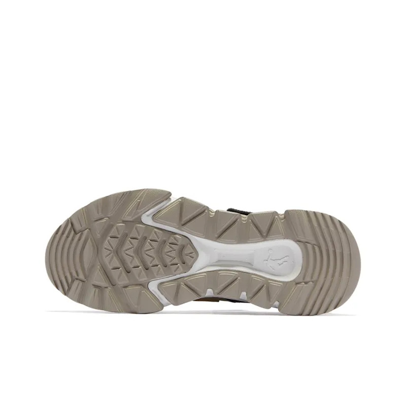 QIAODAN Cushioned Wear Resistant Breathable Low Top Running Shoes Men's Khaki-4