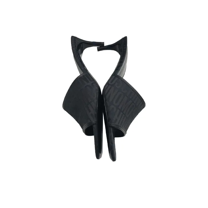 MOSCHINO Logo-pattern Heeled Mules-3