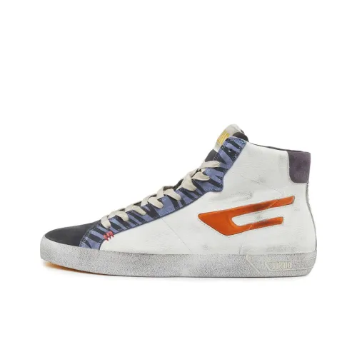 DIESEL Skateboard Shoes Women's High-Top White/Orange