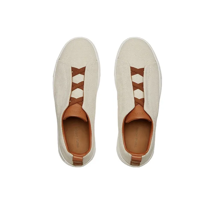 Zegna Triple Stitch Canvas Sneakers-3
