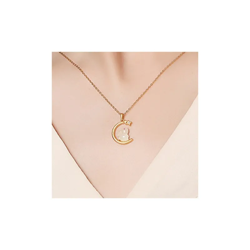 LISM Necklaces Women's Star Moon Cute Rabbit Necklace-1