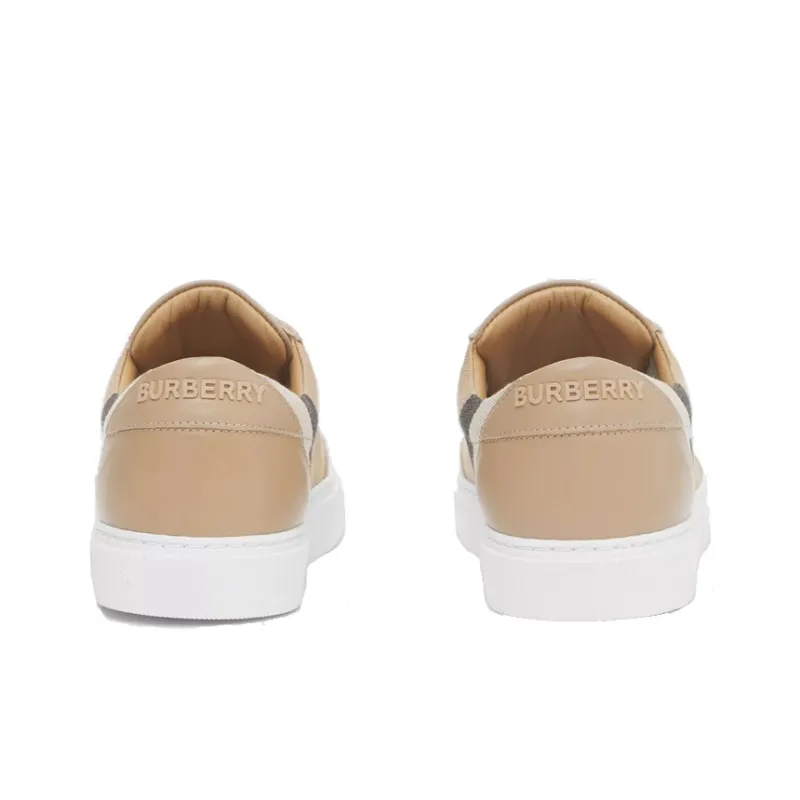 Burberry House Low Top Stylish Skateboarding Shoes Women's Tan-4