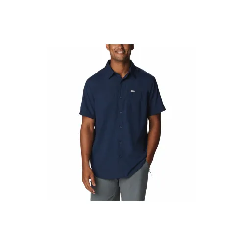 Columbia Silver Ridge Shirts Men Marine Blue