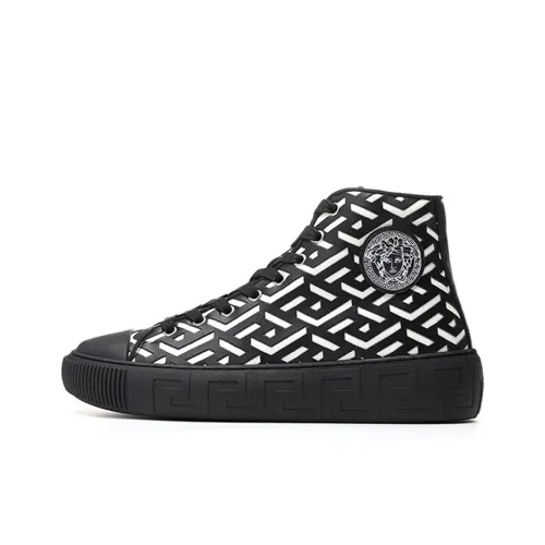 VERSACE Stylish Skateboarding Shoes Men's Black