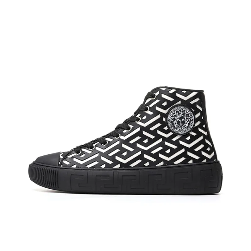 VERSACE Stylish Skateboarding Shoes Men's Black-0