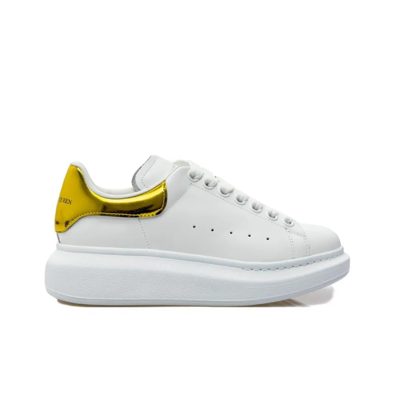 Alexander McQueen Oversized Sneaker 'White Yellow Metallic' Women's-1