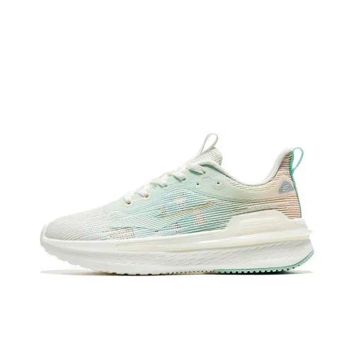 Erke Anti Slip Wear Resistant Low Top Running Shoes Women's White Orange