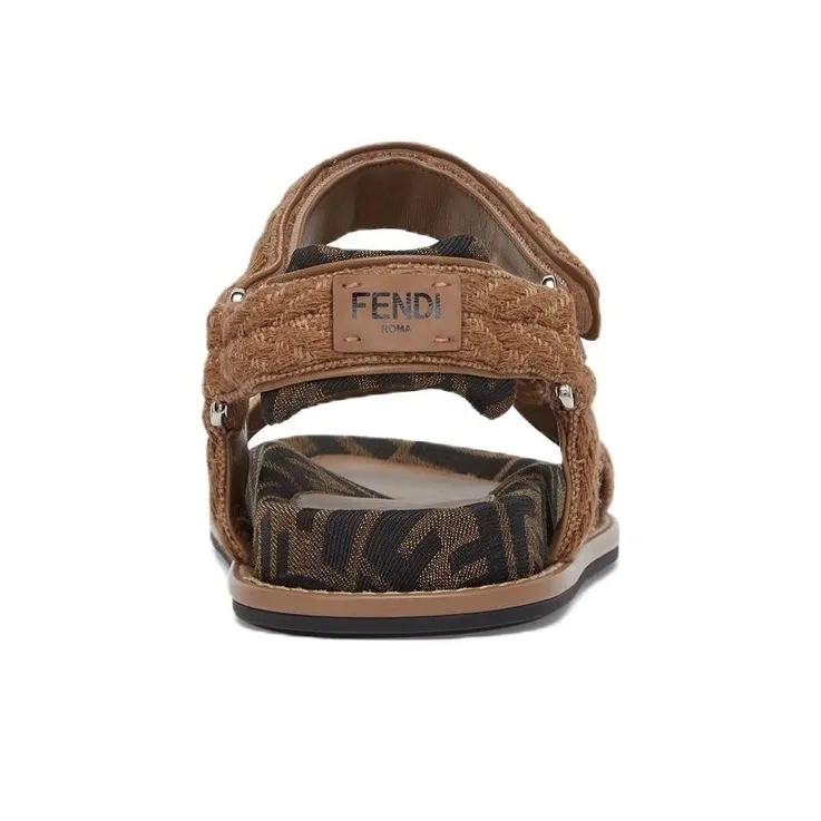 FENDI Feel Strap Sandals Women's Brown-4