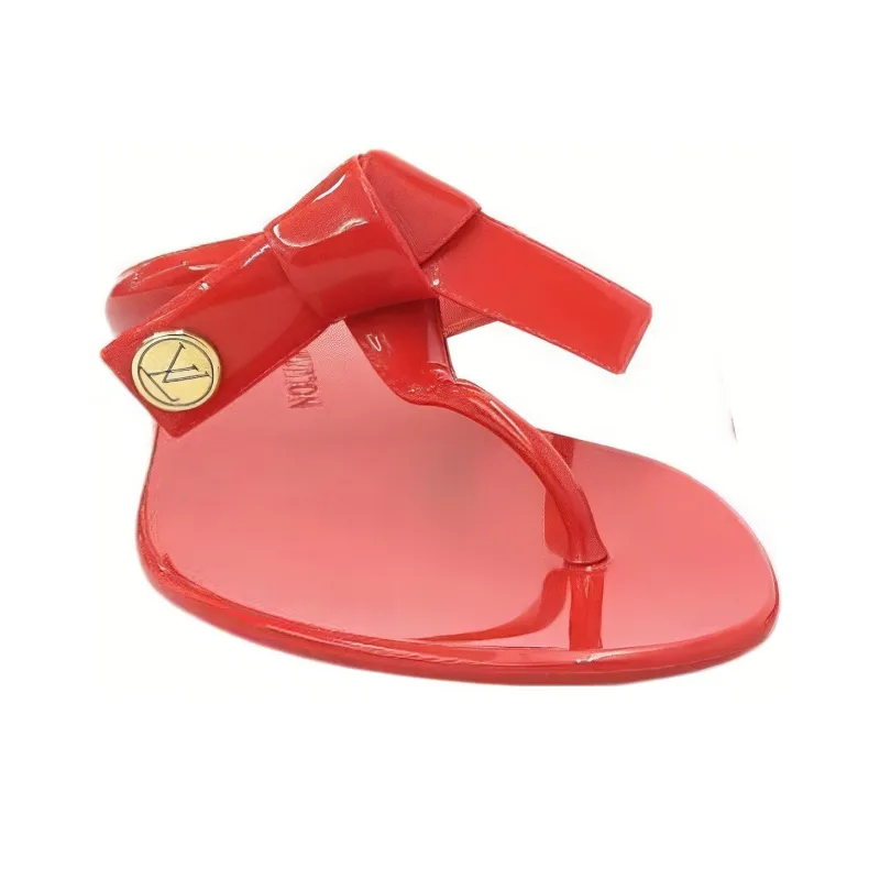 LOUIS VUITTON Slip-Resistant Flip Flops Women's Red-2