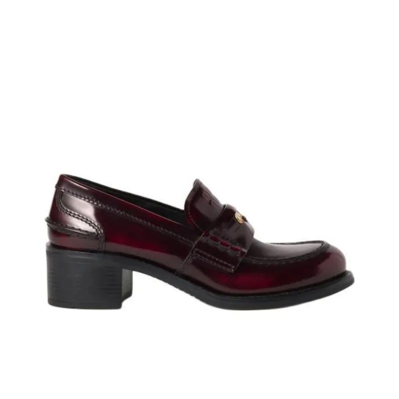 MIU MIU New Year Collection Loafers 5cm Women's Dark Red-1