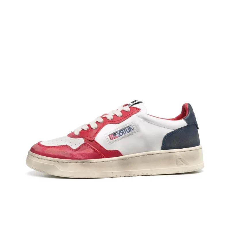 AUTRY Medalist Super Vintage Leather Low Sneakers 'White Black Red' Women's-0