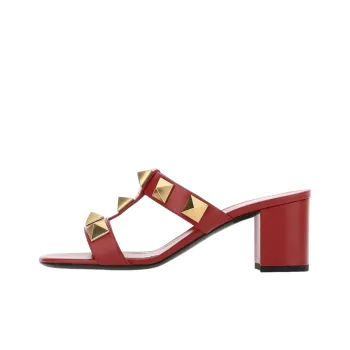 Valentino ROMAN STUD Quick Dry Slide Slippers Women's Red