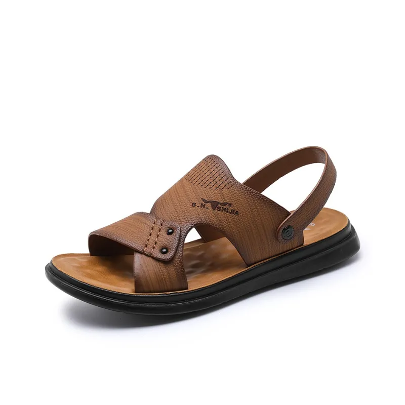 G.N.SHIJIA Beach Sandals Men Gray/Yellow-0
