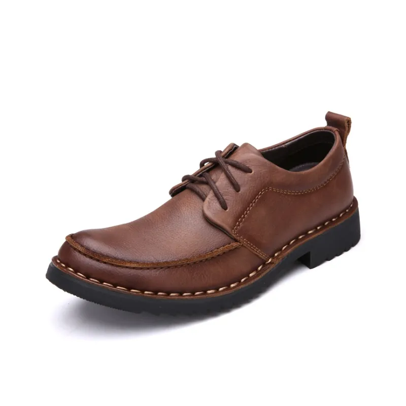 Laoks Men's Casual Shoes Men Low Top Brown/Black-5